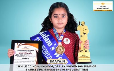 While Doing Hula Hoop, Orally Solved 100 Sums of 5 Single Digit Numbers in the Least Time