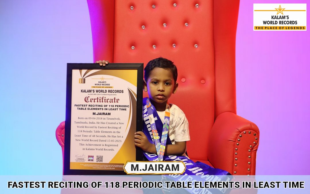 Fastest Reciting of 118 Periodic Table Elements in Least Time
