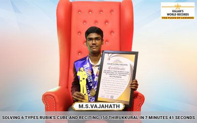 Solving 6 Types Rubik’s Cube and Reciting 150 Thirukkural in 7 Minutes 41 Seconds