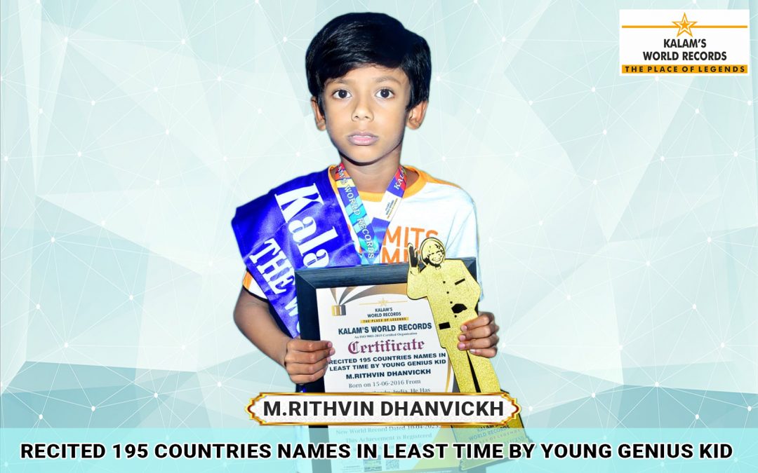 Recited 195 Countries Names in Least Time by Young Genius Kid