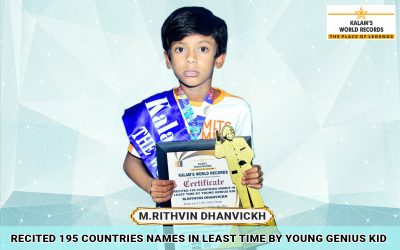 Recited 195 Countries Names in Least Time by Young Genius Kid