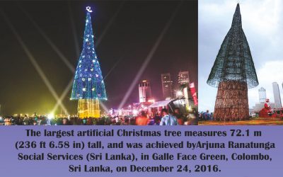 The largest artificial Christmas tree
