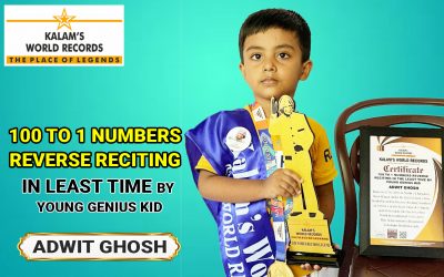 100 to 1 Numbers Reverse Reciting in Least Time by Young Genius Kid