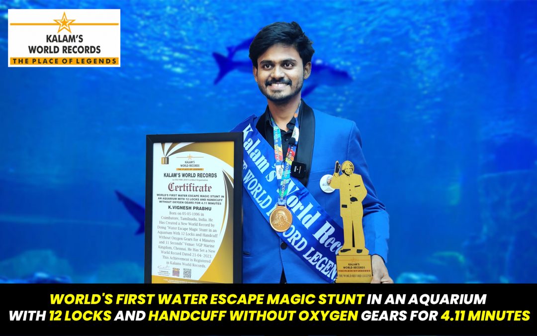 World’s First Water Escape Magic Stunt In An Aquarium With 12 Locks And Handcuff Without Oxygen Gears For 4.11 Minutes
