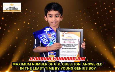Maximum Number of G.k. Question  Answered in the Least Time by Young Genius Boy