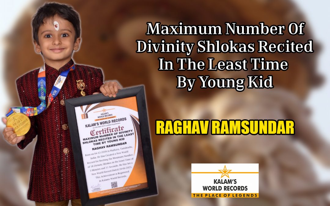 Maximum Number Of Divinity Shlokas Recited In The Least Time By Young Kid