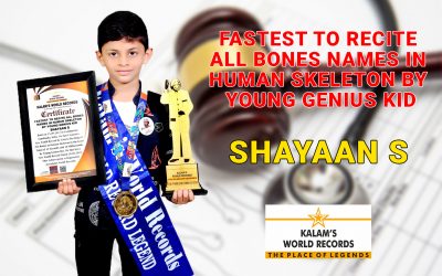 Fastest To Recite All Bones Names In Human Skeleton By Young Genius Kid