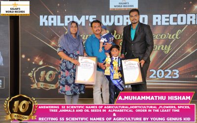 Reciting 55 Scientific Names Of Agriculture By Young Genius Kid & Answering 52 Scientific Names of Agricultural, Horticultural, Flowers, Spices, Tree, Animals and Oil Seeds in Alphabetical Order in the Least Time