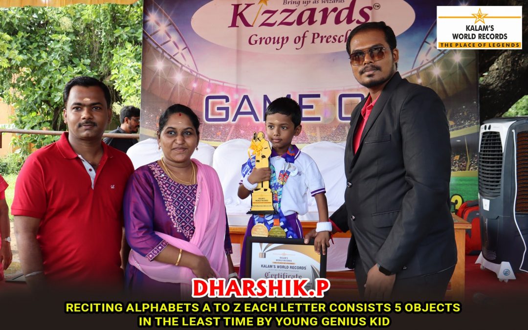 Reciting Alphabets   A To Z Each Letter Consists 5 Objects In The Least Time  By Young Genius Kid