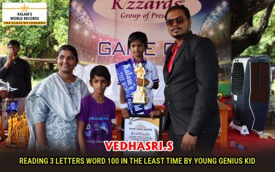 Reading 3 Letters Word 100 In The Least Time By Young Genius Kid