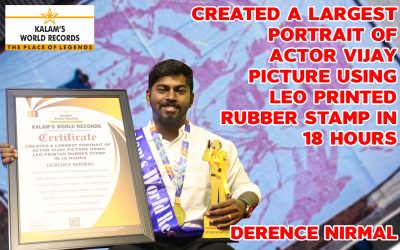 Created A Largest Portrait Of Actor Vijay Picture Using Leo Printed Rubber Stamp In 18 Hours
