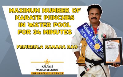 Maximum Number Of Karate Punches In Water Pool For 34 Minutes
