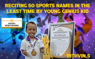 Reciting 50 Sports Names In The Least Time By Young Genius Kid