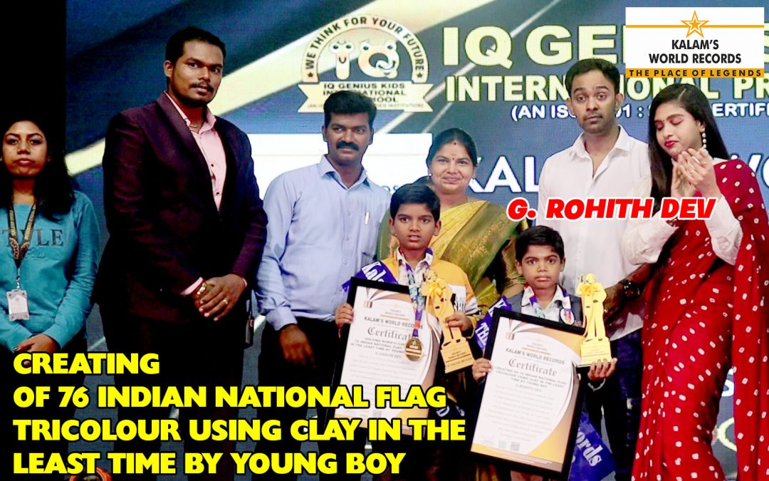Creating Of 76 Indian National Flag Tricolour Using Clay In The Least Time By Young Boy