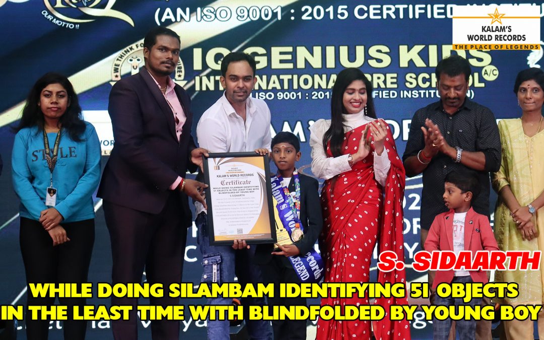 While Doing Silambam Identifying 51 Objects In The Least Time With Blindfolded By Young Boy