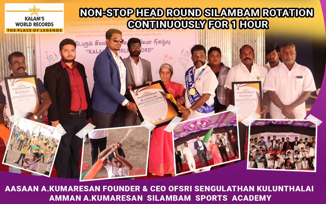 Non-stop Head Round Silambam Rotation Continuously for 1 Hour