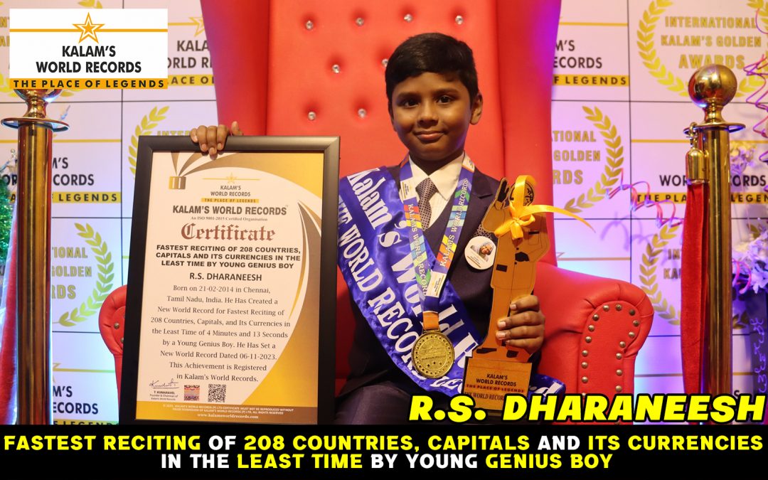Fastest Reciting of 208 Countries, Capitals and Its Currencies in the Least Time by Young Genius Boy