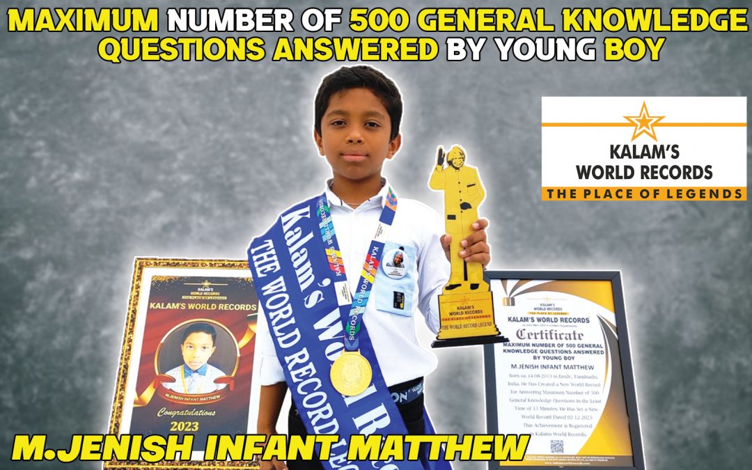 Maximum Number of 500 General Knowledge Questions Answered by Young Boy