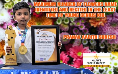 Maximum Number Of Flowers Name Identified And Recited In The Least Time By Young Genius Kid