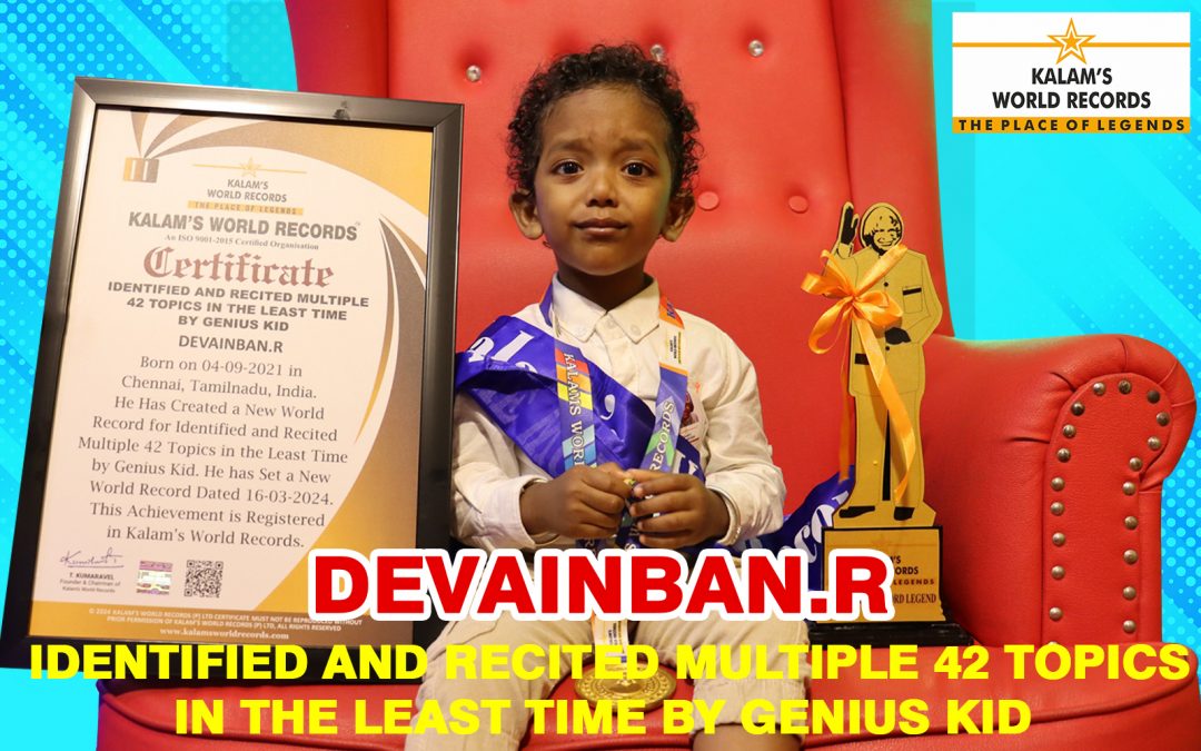 Identified and Recited Multiple 42 Topics in the Least Time by Genius Kid