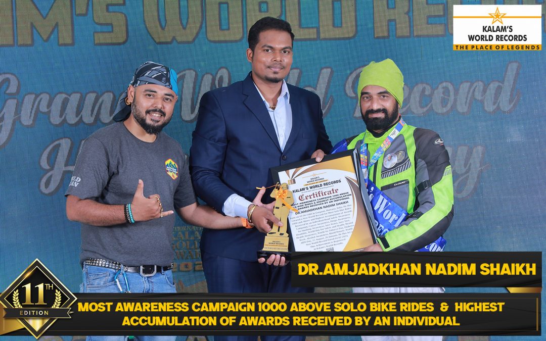 Most Awareness Campaign 1000 Above Solo Bike Rides  &  Highest Accumulation of Awards Received by an Individual