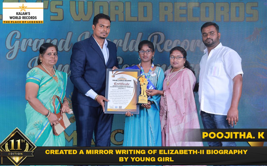 Created a Mirror Writing of Elizabeth-II  Biography by Young Girl