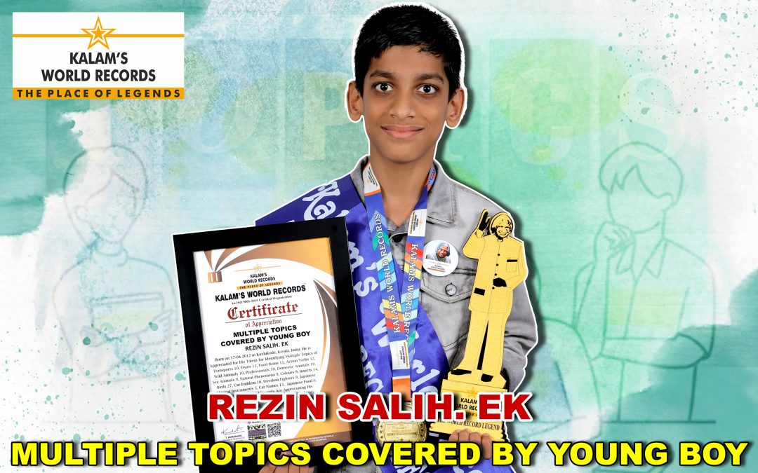 Multiple Topics Covered by Young Boy