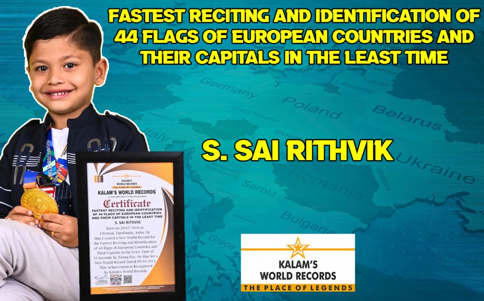 Sai Rithvik Fastest Reciting and Identification of 44 Flags of European Countries ...