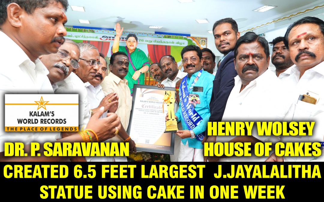 Created 6.5 Feet Largest  J.Jayalalitha Statue Using Cake in One Week