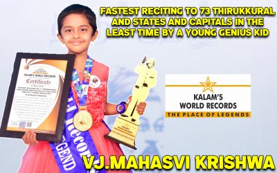 Fastest Reciting to 73 Thirukkural and States and Capitals in the Least Time by a Young Genius Kid