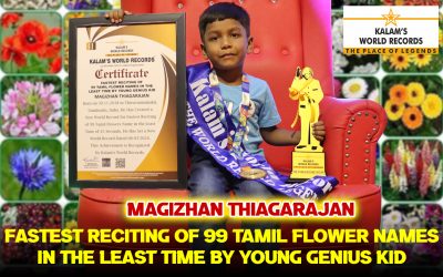Fastest Reciting of 99 Tamil Flower Names in the Least Time by Young Genius Kid