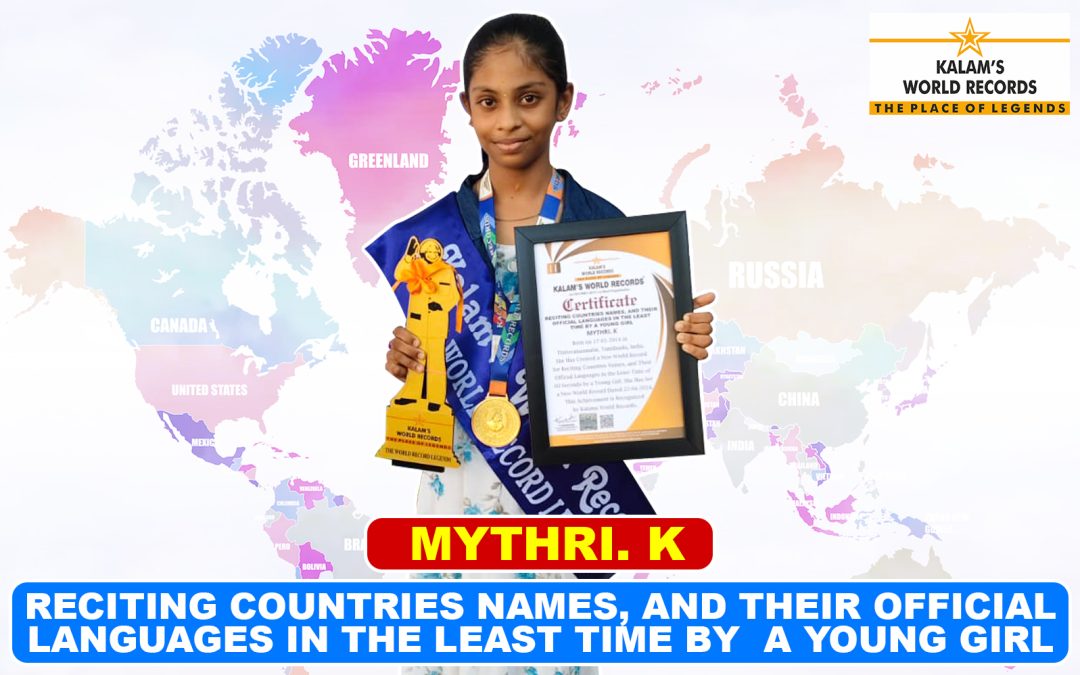 Reciting Countries Names, and Their Official Languages in the Least Time by  a Young Girl