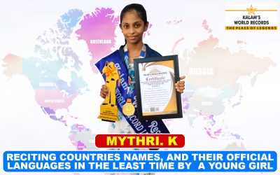 Reciting Countries Names, and Their Official Languages in the Least Time by a Young Girl
