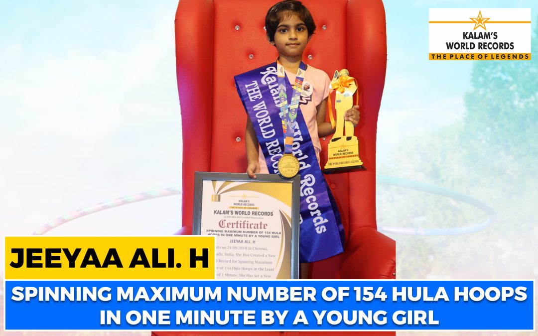 Spinning Maximum Number of 154 Hula Hoops in One Minute by a Young Girl