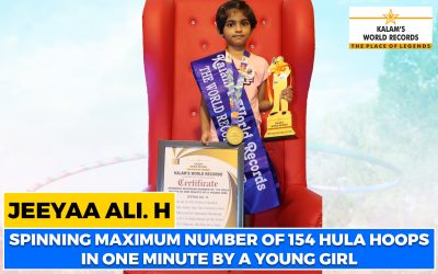 Spinning Maximum Number of 154 Hula Hoops in One Minute by a Young Girl