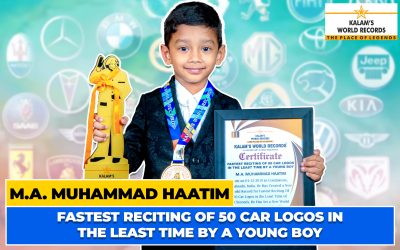 Fastest Reciting of 50 Car Logos in the Least Time by a Young Boy