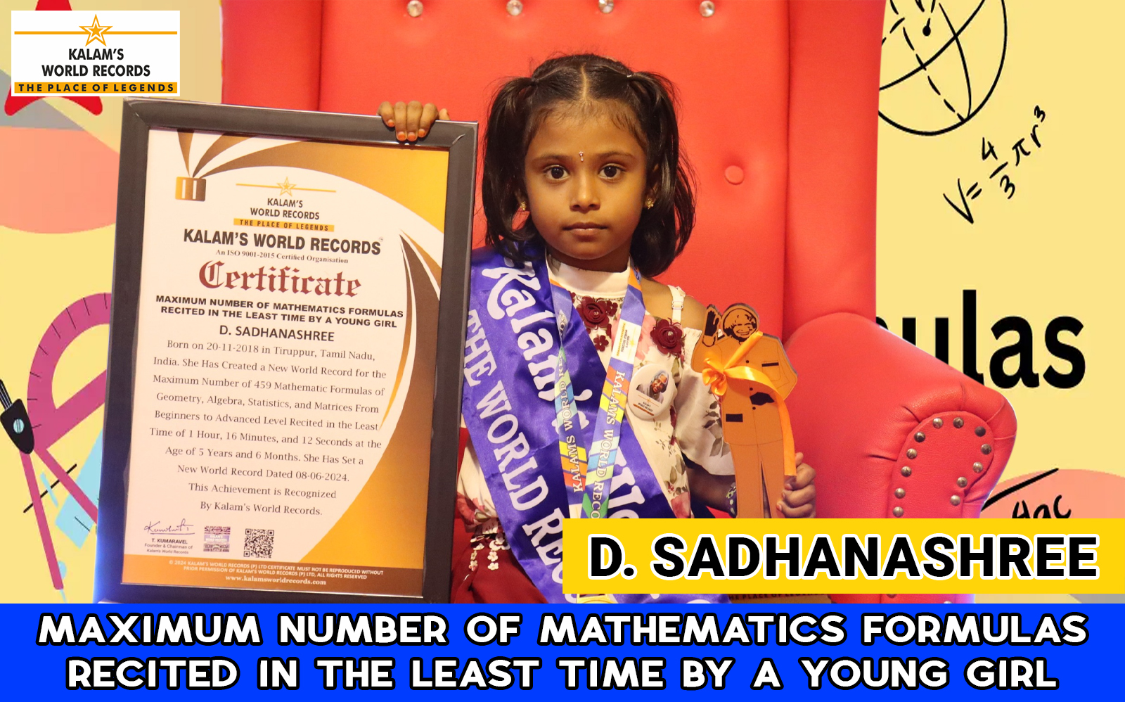 World Record Math Problems Maximum Number of Mathematics Formulas Recited in the Least Time by a ...