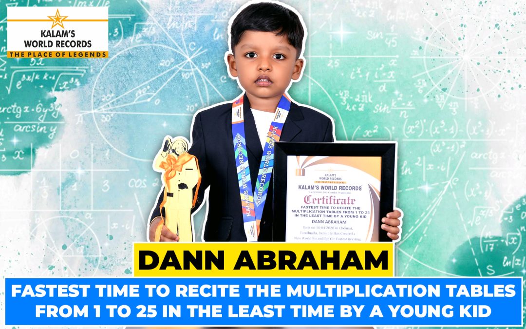 Fastest Time to Recite the Multiplication Tables From 1 to 25 in the Least Time by a Young Kid