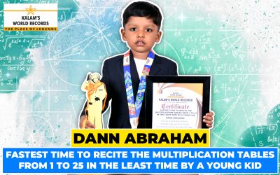 Fastest Time to Recite the Multiplication Tables From 1 to 25 in the Least Time by a Young Kid