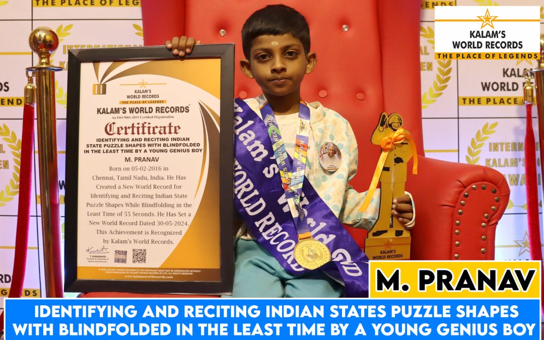 Identifying and Reciting Indian States Puzzle Shapes With Blindfolded in the Least Time by a Young Genius Boy