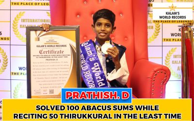 Solved 100 Abacus Sums While Reciting 50 Thirukkural in the Least Time