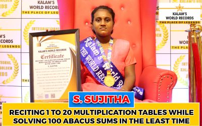 Reciting 1 to 20 Multiplication Tables While Solving 100 Abacus Sums in the Least Time