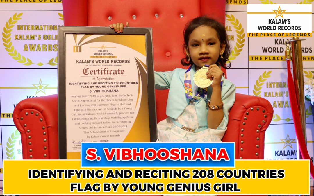 Identifying and Reciting 208 Countries Flag by Young Genius Girl