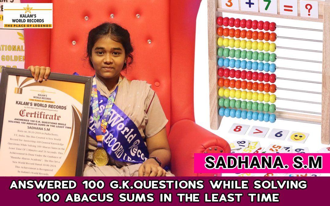 Answered 100 G.K. Questions While Solving 100 Abacus Sums in the Least Time