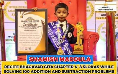 Recite Bhagavad Gita Chapter 4- 8 Slokas While Solving 100 Addition and Subtraction Problems