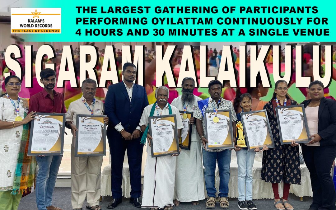 The Largest Gathering of Participants Performing Oyilattam Continuously for 4 Hours and 30 Minutes at a Single Venue
