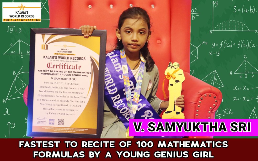 Fastest to Recite of 100 Mathematics Formulas by a Young Genius Girl