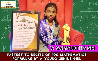 Fastest to Recite of 100 Mathematics Formulas by a Young Genius Girl