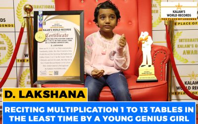 Reciting Multiplication 1 to 13 Tables in the Least Time by a Young Genius Girl