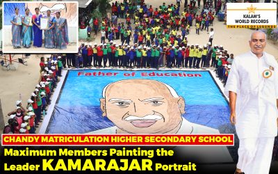 Maximum Members Painting the Leader Kamarajar Portrait With the Size of 30 * 30 Feet on Account of Educational Development Day
